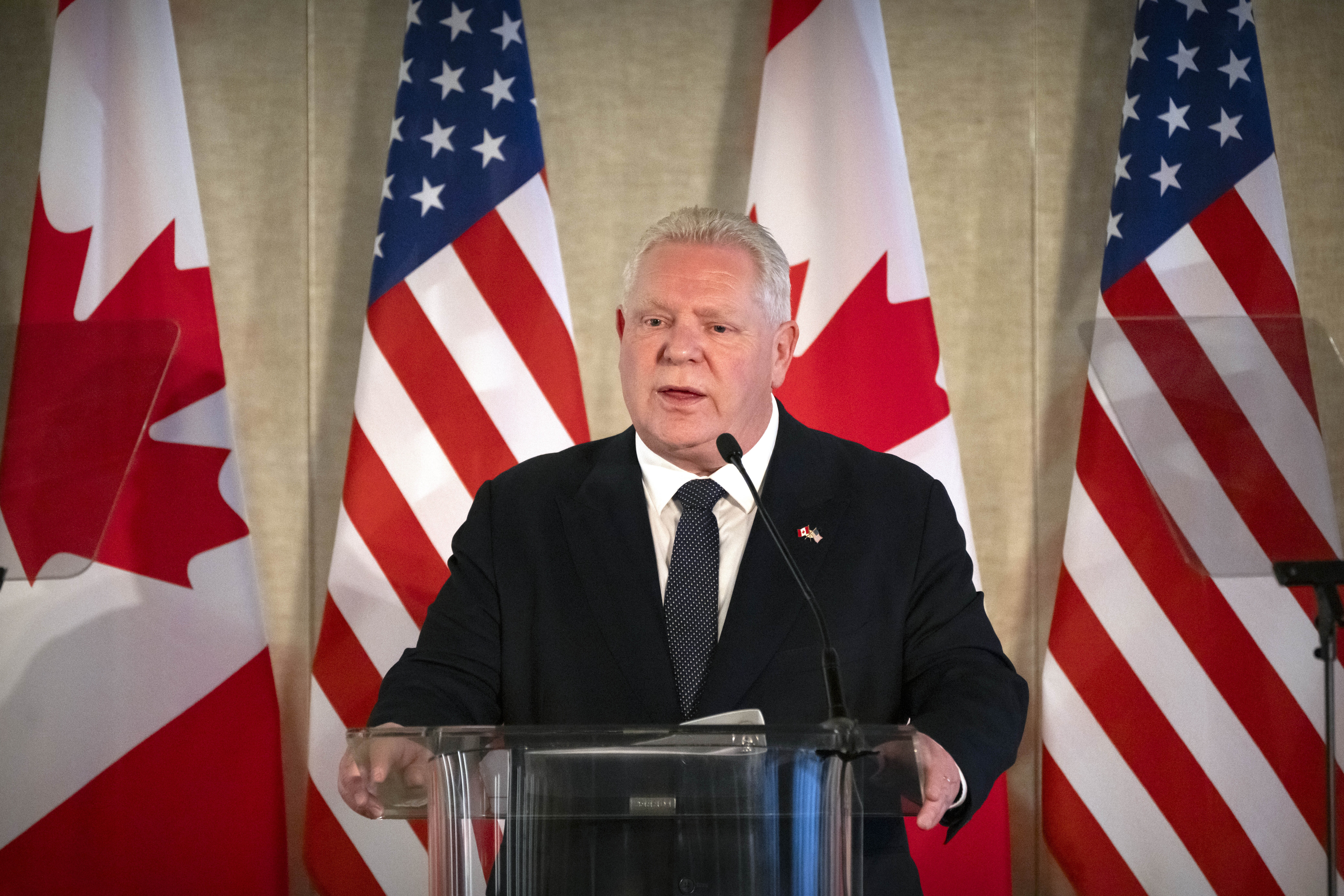 Ontario Premier Doug Ford speaks during an event with the U.S. Chamber of Commerce on Feb. 11 in Washington, D.C.